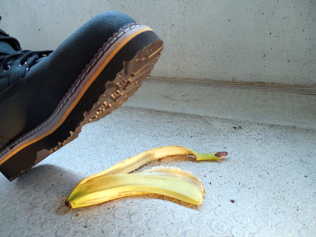 slipping on a banana